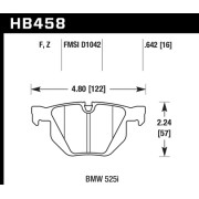 HAWK HB458F.642 Колодки compound HPS задние для BMW X5 I X6