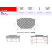 FERODO RACING FCP1636H Колодки DS2500 задние для AUDI A3 I A4 I A6 I TT, VOLKSWAGEN Golf I Jetta I Passat I Scirocco