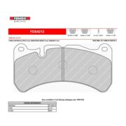FERODO FDS4212 Колодки SUBARU WRX STI 2017+ VAF I VAB I GDB RA-R I, LEXUS IS-F, MERCEDES-BENZ CLK (C209) 5.5 55 AMG