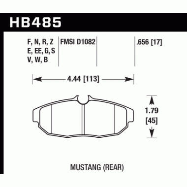 HAWK HB485F.656 Колодки HPS задние для FORD Mustang (2005-2014) HAWK HB485F.656 Колодки HPS задние для FORD Mustang (2005-2014)