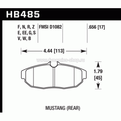 HAWK HB485F.656 Колодки HPS задние для FORD Mustang (2005-2014) HAWK HB485F.656 Колодки HPS задние для FORD Mustang (2005-2014)