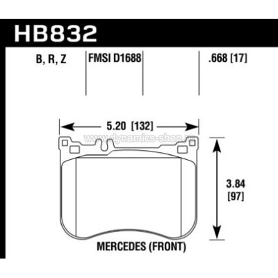 HAWK HB832B.668 Колодки HPS 5.0 I Street 5.0 передние для MERCEDES E-Класс I AMG E53 4matic+ HAWK HB832B.668 Колодки HPS 5.0 I Street 5.0 передние для MERCEDES E-Класс I AMG E53 4matic+