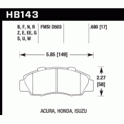 HAWK HB143F.680 Колодки compound HPS передние для HONDA Accord I Civic I Integra DC2, DC5 I Legend I Prelude, ACURA NSX