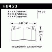 HAWK HB453B.585 Колодки HPS 5.0 передние для SUBARU STI, MITSUBISHI EVO, OPEL Astra OPC, RENAULT Megane RS250, VOLVO S60R