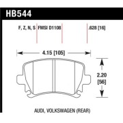 HAWK HB544F.628 Колодки compound HPS задние для AUDI A3 I A4 I A6 I TT, VOLKSWAGEN Golf I Tiguan I Passat I Scirocco I Jetta