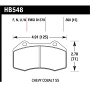 HAWK HB548F.590 Колодки compound HPS передние для OPEL Corsa OPC NE, RENAULT Clio, ALFA ROMEO MiTo