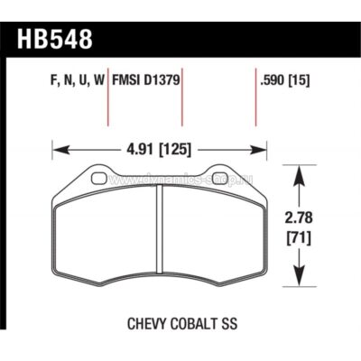 HAWK HB548F.590 Тормозные колодки compound HPS передние для OPEL Corsa OPC NE, RENAULT Clio, ALFA ROMEO MiTo HAWK HB548F.590 Тормозные колодки compound HPS передние для OPEL Corsa OPC NE, RENAULT Clio, ALFA ROMEO MiTo