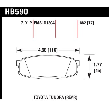 HAWK HB590P.682 Колодки Super Duty задние для TOYOTA Land Cruiser 200 I Tundra I Sequoia, LEXUS LX450D I LX570 HAWK HB590P.682 Колодки Super Duty задние для TOYOTA Land Cruiser 200 I Tundra I Sequoia, LEXUS LX450D I LX570