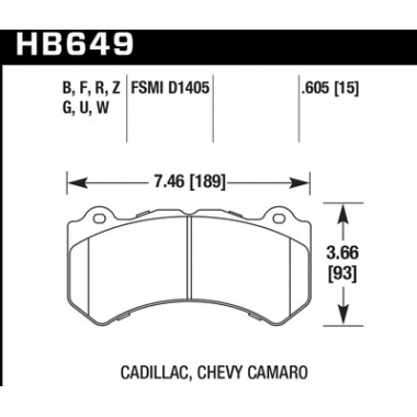 HAWK HB649N.605 Тормозные колодки compound HP Plus передние для NISSAN GT-R R35, JEEP Grand Cherokee I SRT8 HAWK HB649N.605 Тормозные колодки compound HP Plus передние для NISSAN GT-R R35, JEEP Grand Cherokee I SRT8