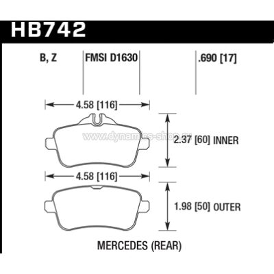 HAWK HB742B.690 Колодки HPS 5.0 I Street 5.0 задние для MERCEDES А-Класс I CLA I GLA AMG I GL-Класс I GLE HAWK HB742B.690 Колодки HPS 5.0 I Street 5.0 задние для MERCEDES А-Класс I CLA I GLA AMG I GL-Класс I GLE
