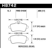 HAWK HB742B.690 Колодки HPS 5.0 I Street 5.0 задние для MERCEDES А-Класс I CLA I GLA AMG I GL-Класс I GLE