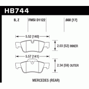 HAWK HB744B.660 Колодки compound HPS 5.0 задние для MERCEDES