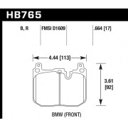 HAWK HB765B.664 Колодки HPS 5.0 I Street 5.0 передние для BMW M2 I M3 I M4 I BMW Performance Caliper