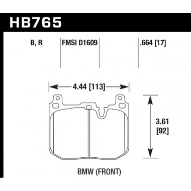 HAWK HB765B.664 Колодки HPS 5.0 I Street 5.0 передние для BMW M2 I M3 I M4 I BMW Performance Caliper HAWK HB765B.664 Колодки HPS 5.0 I Street 5.0 передние для BMW M2 I M3 I M4 I BMW Performance Caliper