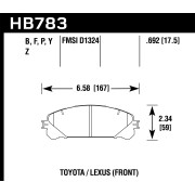 HAWK HB783P.692 Колодки Super Duty передние для TOYOTA Alphard I Highlander I Camry I RAV 4, LEXUS RX350