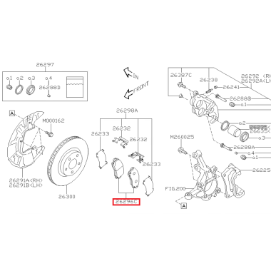 SUBARU 26296SJ020 Колодки передние для SUBARU Forester 2019 SUBARU 26296SJ020 Колодки передние для SUBARU Forester 2019