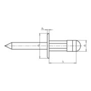 WURTH 091594817 Вытяжная заклепка алюминиевая с увеличенным цилиндрическим бортиком черная ZEBRA