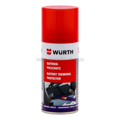 WURTH 0890104 Защитный спрей для аккумуляторных полюсов 150мл WURTH 0890104 Защитный спрей для аккумуляторных полюсов 150мл