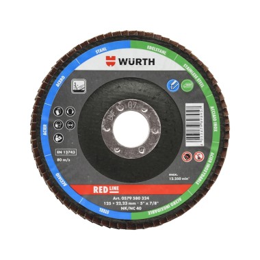 WURTH 0579580324 Диск ламельный I лепестковый NC40-D125Х22.2 I RED LINE WURTH 0579580324 Диск ламельный I лепестковый NC40-D125Х22.2 I RED LINE